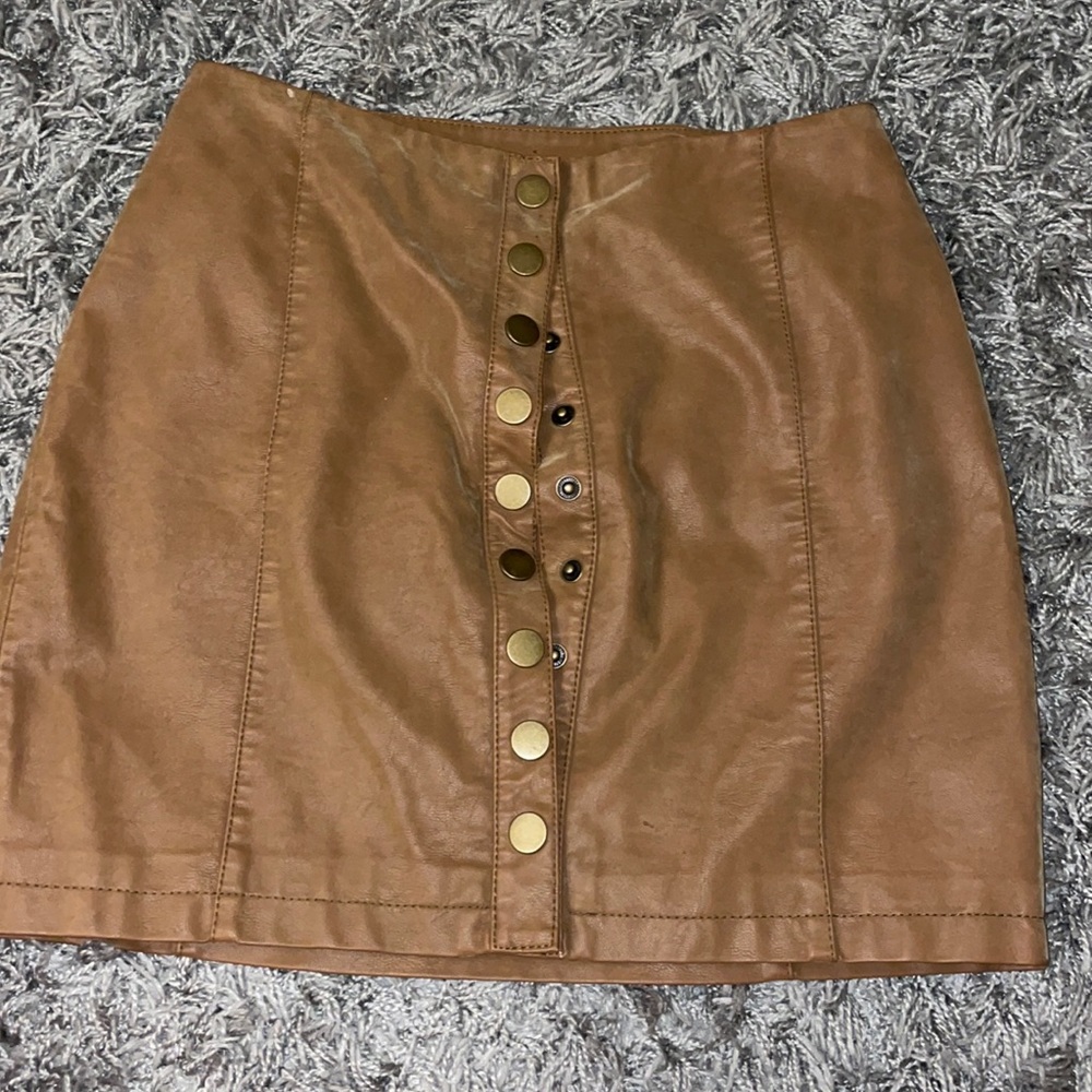 Free people suede shiny skirt